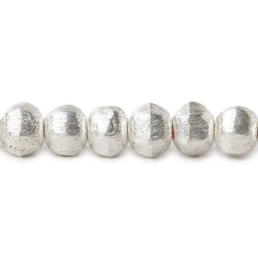 8mm Sterling Silver plated Copper Brushed Hexagon Beads 8 inch 30 pcs (ONLINE ORDER ONLY)