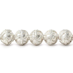 8mm Sterling Silver plated Copper Miligrain Round Bead 8 inch 27 beads (ONLINE ORDER ONLY)