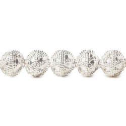 8mm Sterling Silver plated Copper Round Miligrain Bead 8 inch 27 pcs (ONLINE ORDER ONLY)