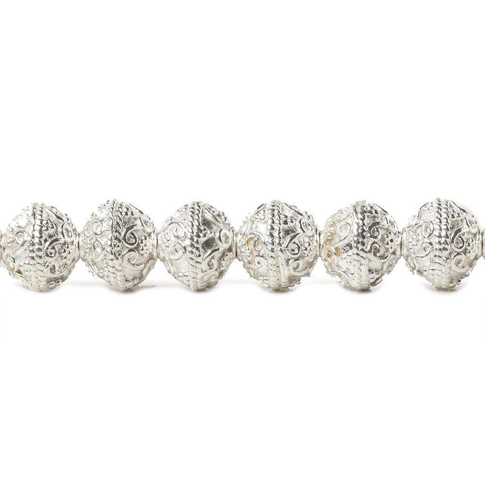 8mm Sterling Silver plated Copper Round Persian Bead 8 inch 27 pcs (ONLINE ORDER ONLY)