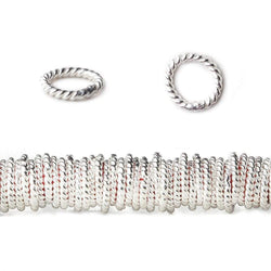 8mm Sterling Silver Plated Copper Twisted Jumpring 8 inch 42 beads (ONLINE ORDER ONLY)