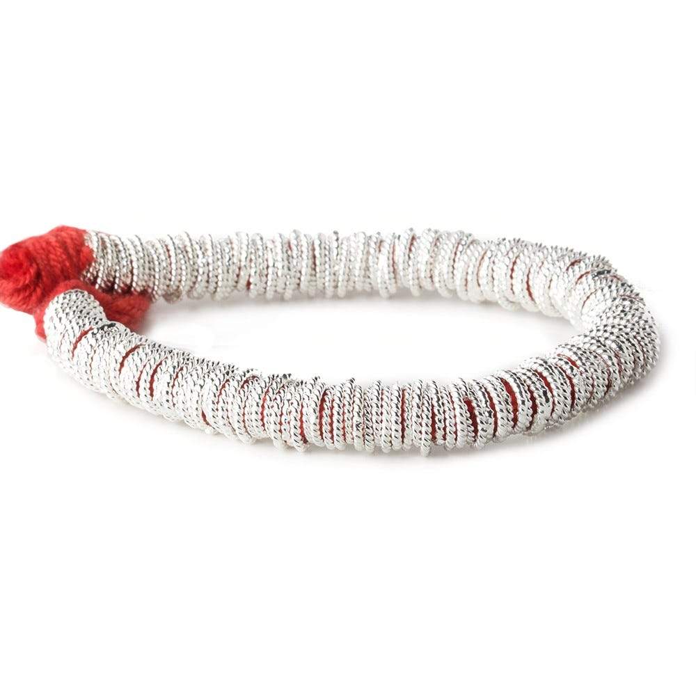 8mm Sterling Silver Plated Copper Twisted Jumpring 8 inch 42 beads (ONLINE ORDER ONLY)