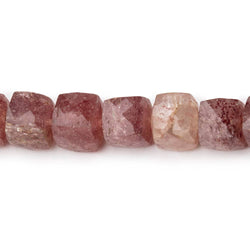8mm Strawberry Quartz Faceted Cube Beads 8 inch 28 pieces (ONLINE ORDER ONLY)