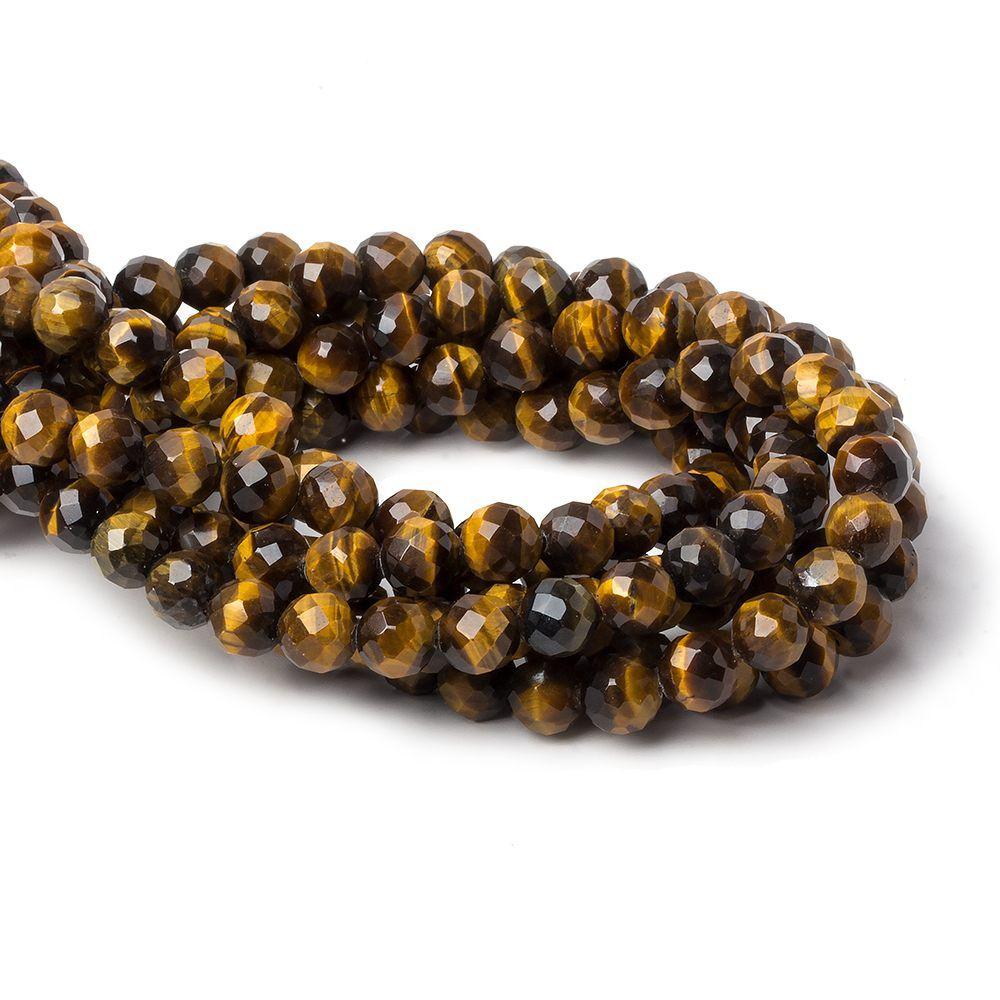 8mm Tiger's Eye Faceted Round Beads 15 inch 47 pieces (ONLINE ORDER ONLY)