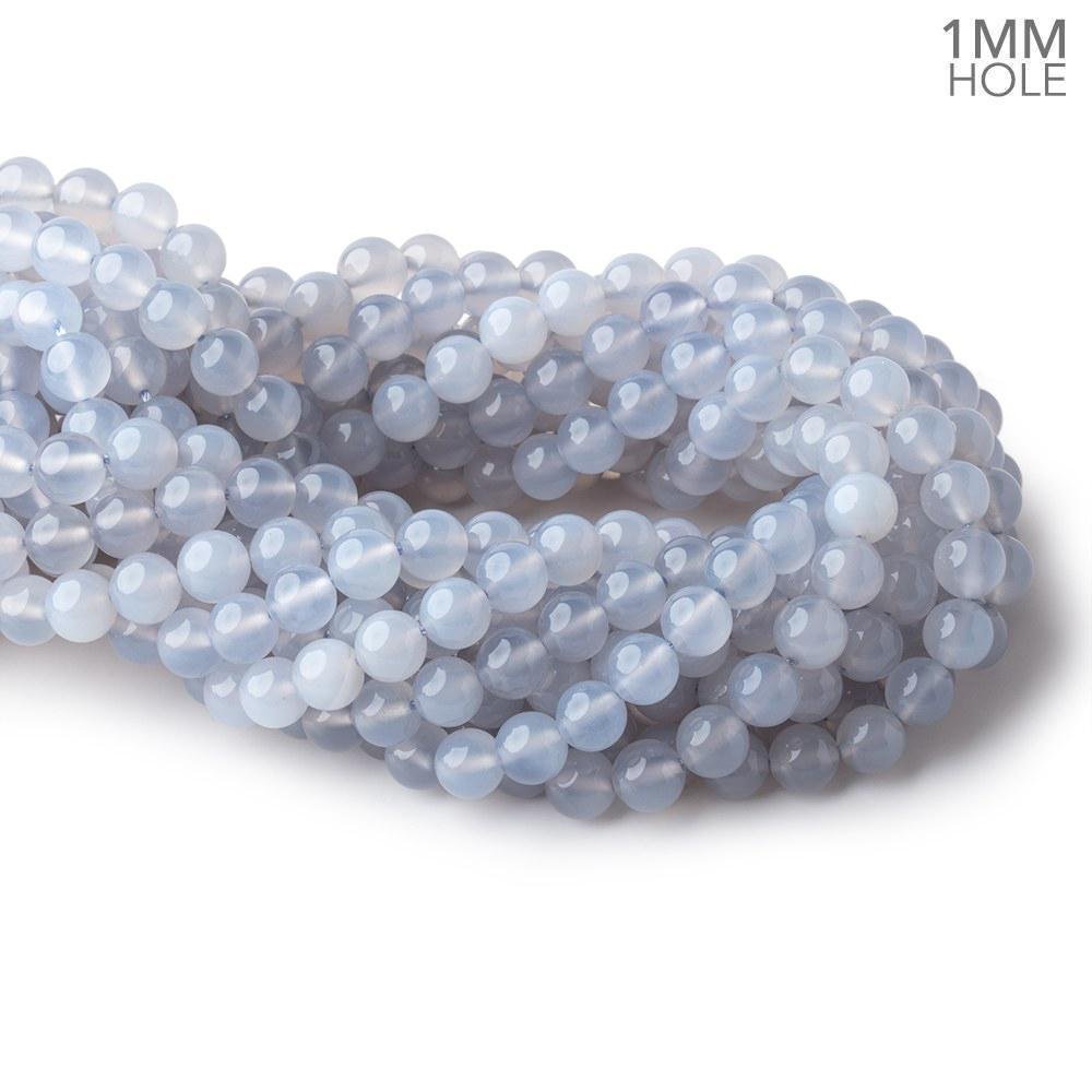 8mm Turkish Blue Chalcedony Plain Round Beads 15.5 inch 50 pieces (ONLINE ORDER ONLY)