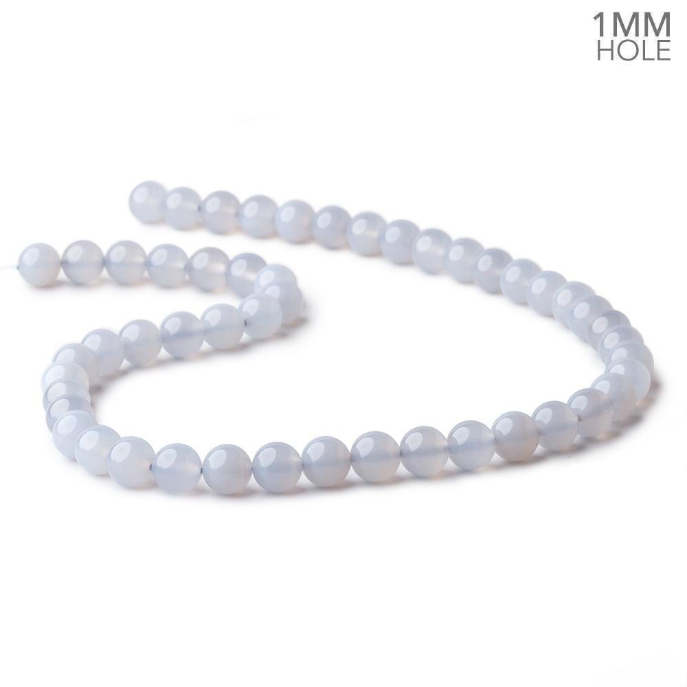 8mm Turkish Blue Chalcedony Plain Round Beads 15.5 inch 50 pieces (ONLINE ORDER ONLY)