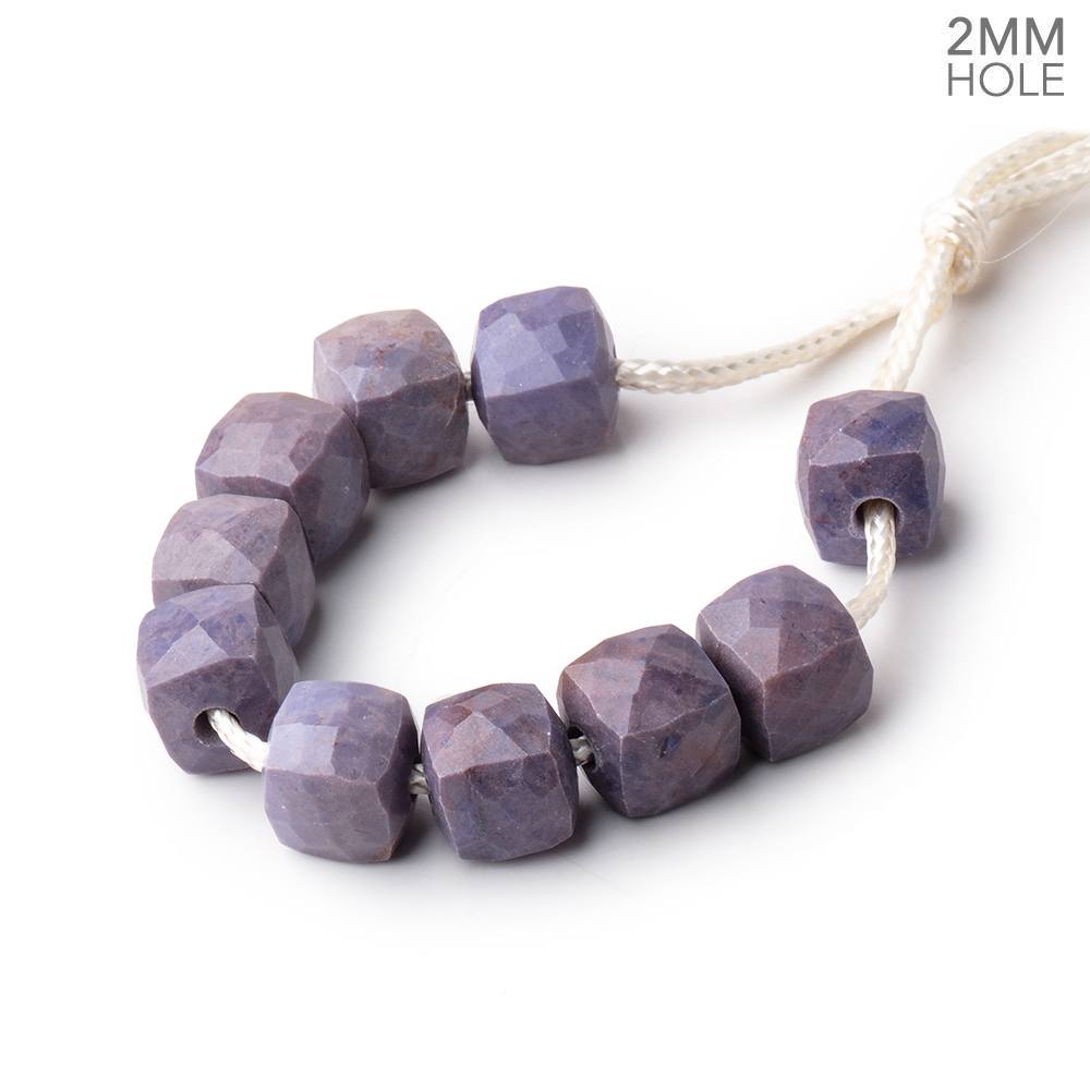 8mm Turkish Purple Jade 2mm Large Hole Faceted Cube Beads Set of 10 pieces (ONLINE ORDER ONLY)