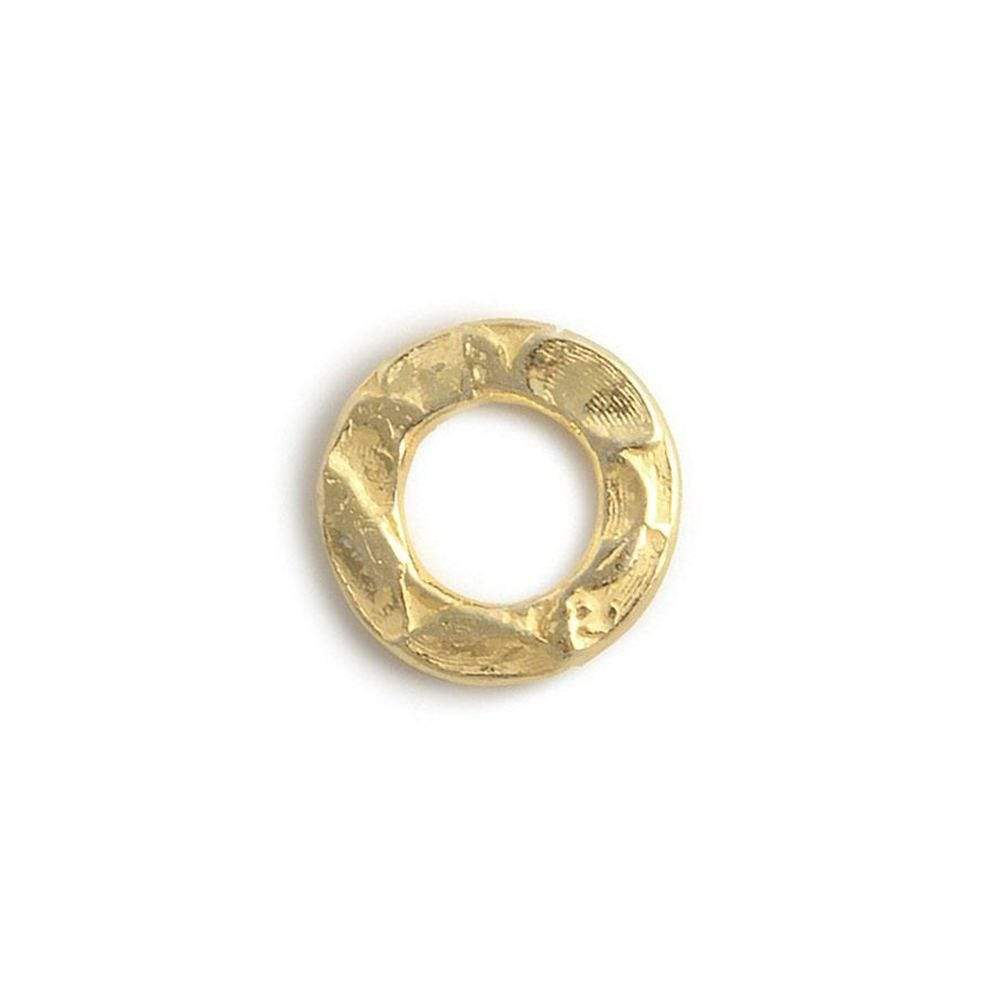 8mm Vermeil Hammered Jump Ring Connector 4mm ID Set of 10 pieces (ONLINE ORDER ONLY)