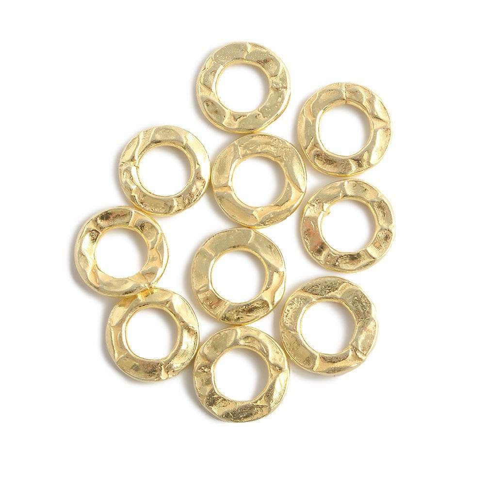 8mm Vermeil Hammered Jump Ring Connector 4mm ID Set of 10 pieces (ONLINE ORDER ONLY)