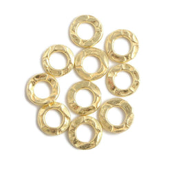 8mm Vermeil Hammered Jump Ring Connector 4mm ID Set of 10 pieces (ONLINE ORDER ONLY)