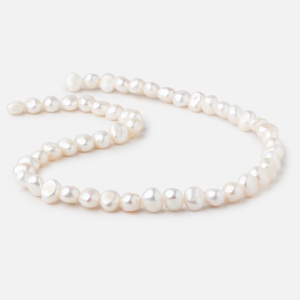 8mm White Baroque Freshwater Pearls 16 inch 55 pieces (ONLINE ORDER ONLY)