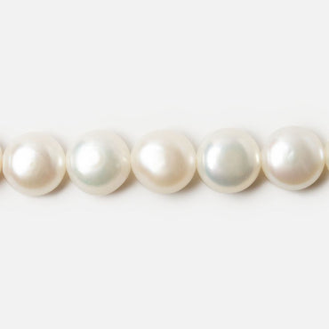 8mm White Button Side Drilled Freshwater Pearls, 16 inch, 50 pieces (ONLINE ORDER ONLY)