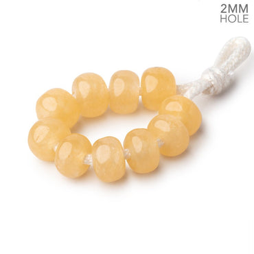 8mm Yellow Aventurine 2mm Large Hole Plain Rondelle Set of 10 (ONLINE ORDER ONLY)