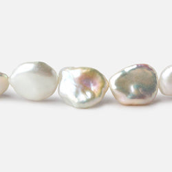 8x10-12x14mm Rose' White Keshi straight drilled Freshwater Pearls 16 inch 32 pieces AAA (ONLINE ORDER ONLY)