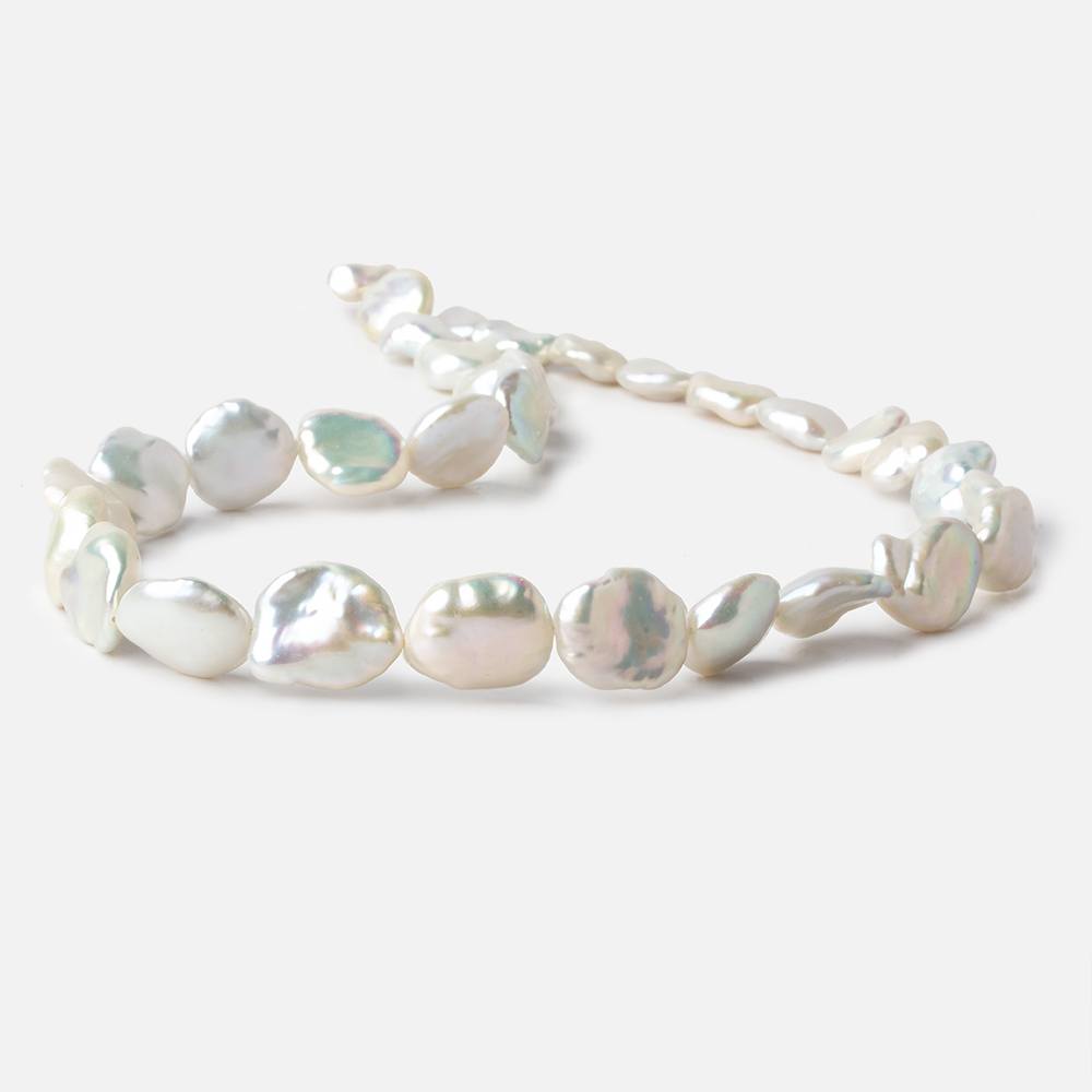 8x10-12x14mm Rose' White Keshi straight drilled Freshwater Pearls 16 inch 32 pieces AAA (ONLINE ORDER ONLY)