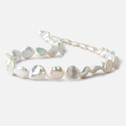 8x10-12x14mm Rose' White Keshi straight drilled Freshwater Pearls 16 inch 32 pieces AAA (ONLINE ORDER ONLY)