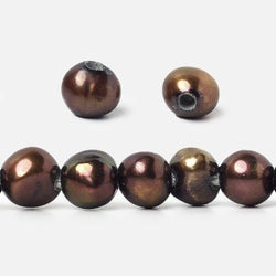8x10-8x11mm Red Brown Baroque 2.5mm large hole Pearls 15 in. 48 pcs (ONLINE ORDER ONLY)