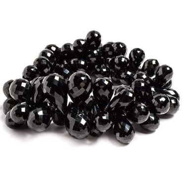10x8mm-17x11mm Black Spinel Faceted Tear Drop Briolette 8 Inch 65 pieces (ONLINE ORDER ONLY)