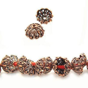 8x17mm Copper Bead Cap Filigree Design *DISCONTINUED* (ONLINE ORDER ONLY)