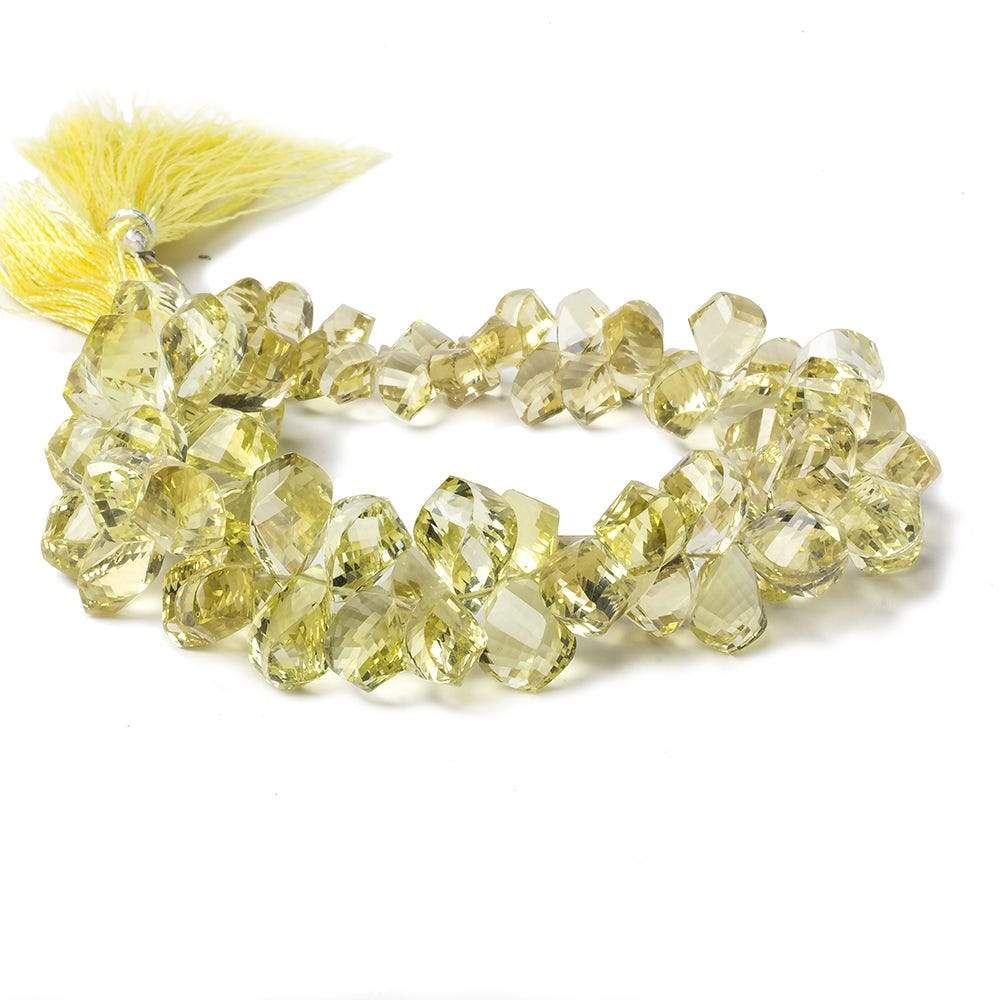 8x4-13x7mm Lemon Quartz Top Drill Faceted Twist 9 inch 75 Beads AAA Grade (ONLINE ORDER ONLY)