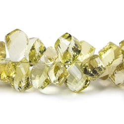 8x4-13x7mm Lemon Quartz Top Drill Faceted Twist 9 inch 75 Beads AAA Grade (ONLINE ORDER ONLY)
