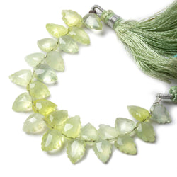 8x5-10x6mm Prehnite Scalloped Pear Beads 4 inch 26 pieces (ONLINE ORDER ONLY)