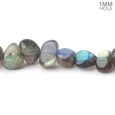 8x5-10x8mm Labradorite Plain Nugget 16 inch 63 Beads 1mm Hole (ONLINE ORDER ONLY)