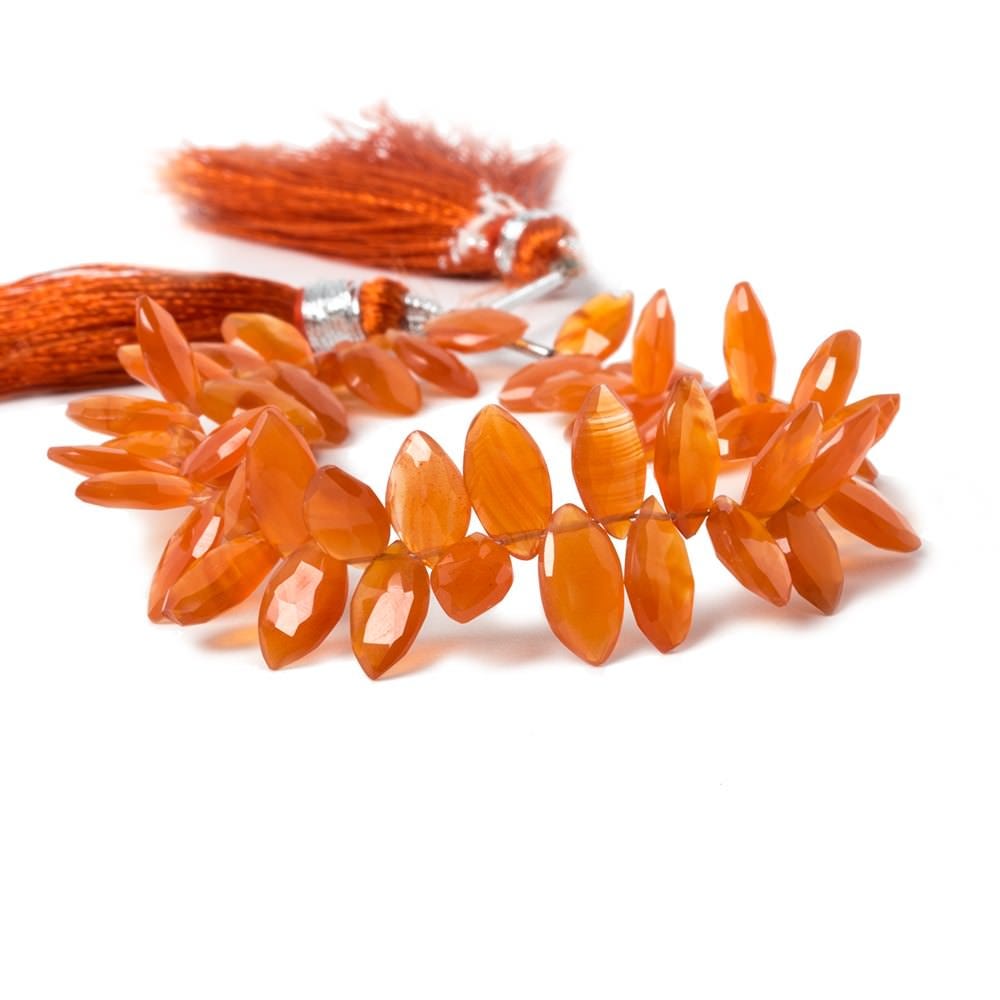 8x5-11x5mm Carnelian Faceted Marquise Beads 7 inch 55 beads (ONLINE ORDER ONLY)