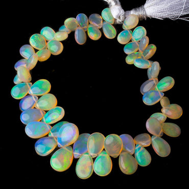 8x5-13x8.5mm Ethiopian Opal Plain Pear Beads 7.5 inch 58 pcs AA Grade (ONLINE ORDER ONLY)