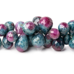 8x5-13x9mm Ruby in Zoisite Faceted Tear Drop Beads 8 inch 72 pieces (ONLINE ORDER ONLY)