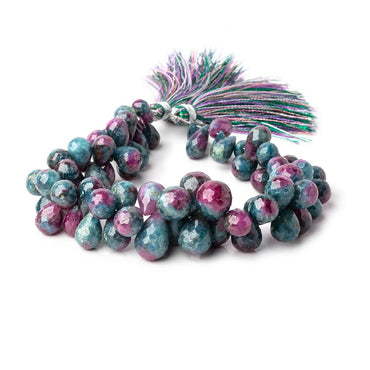 8x5-13x9mm Ruby in Zoisite Faceted Tear Drop Beads 8 inch 72 pieces (ONLINE ORDER ONLY)