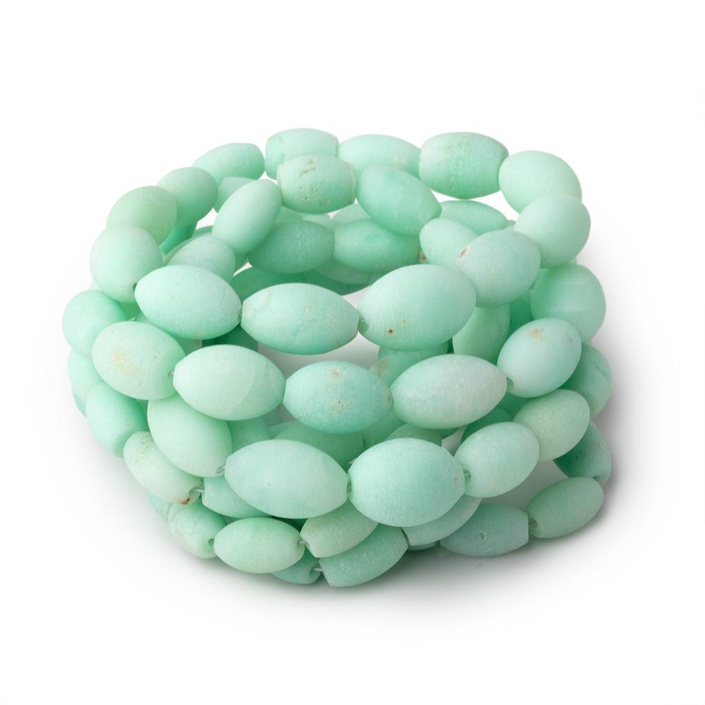 8x5-14x10mm Matte Prase Opal Plain Barrel Beads 18 inch 42 pieces AA (ONLINE ORDER ONLY)