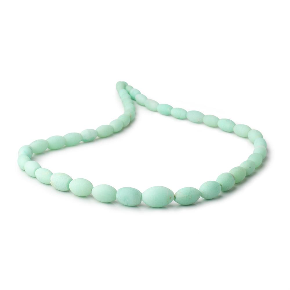 8x5-14x10mm Matte Prase Opal Plain Barrel Beads 18 inch 42 pieces AA (ONLINE ORDER ONLY)