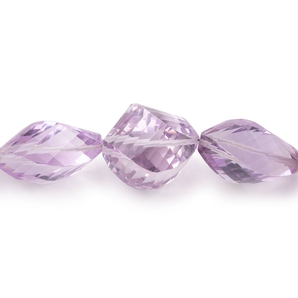 8x5-18x14mm Pink Amethyst Faceted Twist Beads 16 inch 33 pieces (ONLINE ORDER ONLY)