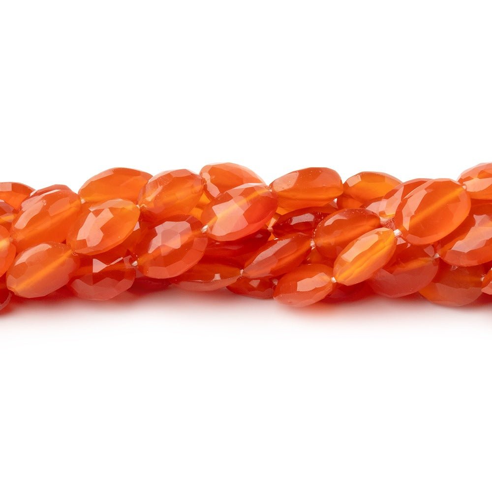 8x5-9x6mm Carnelian Faceted Oval Beads 8 inch 25 pieces (ONLINE ORDER ONLY)