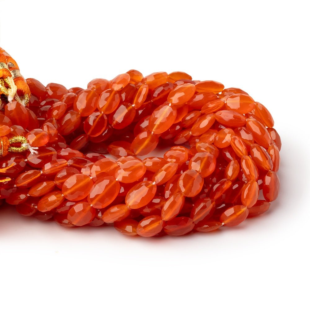 8x5-9x6mm Carnelian Faceted Oval Beads 8 inch 25 pieces (ONLINE ORDER ONLY)
