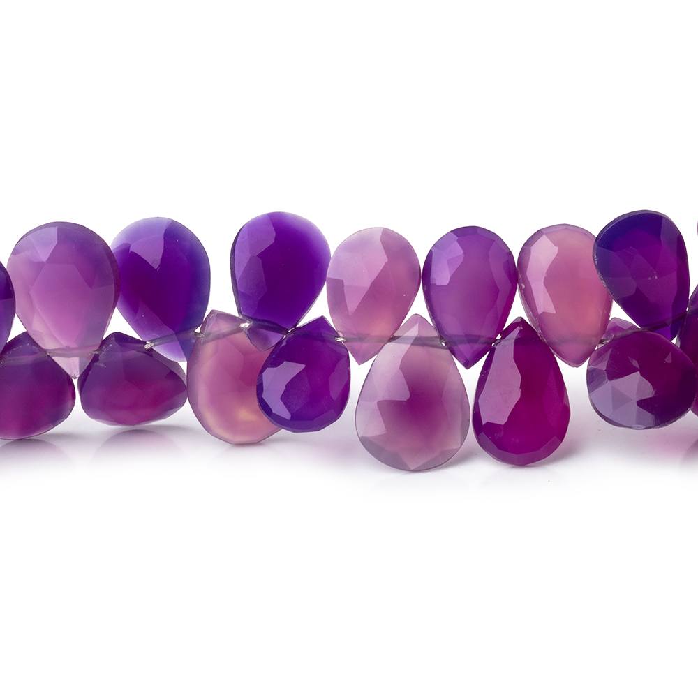 8x5-9x6mm Orchid Purple Chalcedony Faceted Pear Beads 7.5 inch 60 pieces (ONLINE ORDER ONLY)