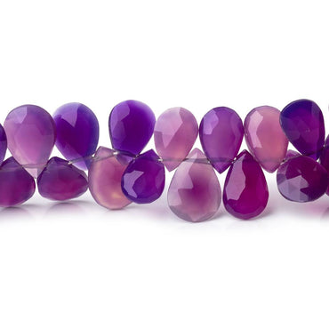 8x5-9x6mm Orchid Purple Chalcedony Faceted Pear Beads 7.5 inch 60 pieces (ONLINE ORDER ONLY)