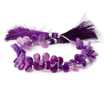 8x5-9x6mm Orchid Purple Chalcedony Faceted Pear Beads 7.5 inch 60 pieces (ONLINE ORDER ONLY)
