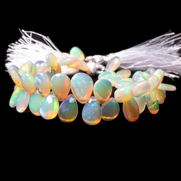 8x5.5-12x8.5mm Ethiopian Golden Opal plain pear beads 8 inch 57 pieces (ONLINE ORDER ONLY)
