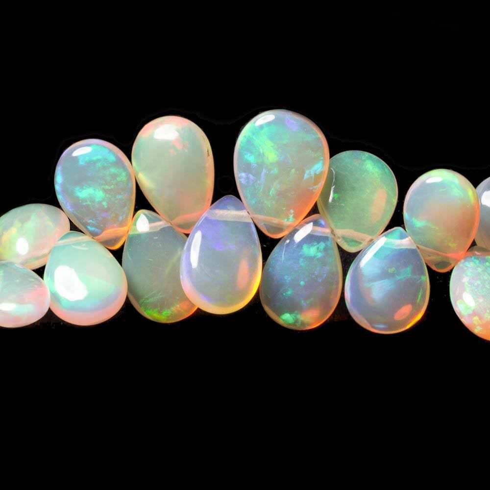 8x5.5-12x8.5mm Ethiopian Golden Opal plain pear beads 8 inch 57 pieces (ONLINE ORDER ONLY)