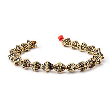 8x5mm Antiqued 22kt Plated Copper Pyramid Square Bead Cap 8 inch 40 pieces (ONLINE ORDER ONLY)