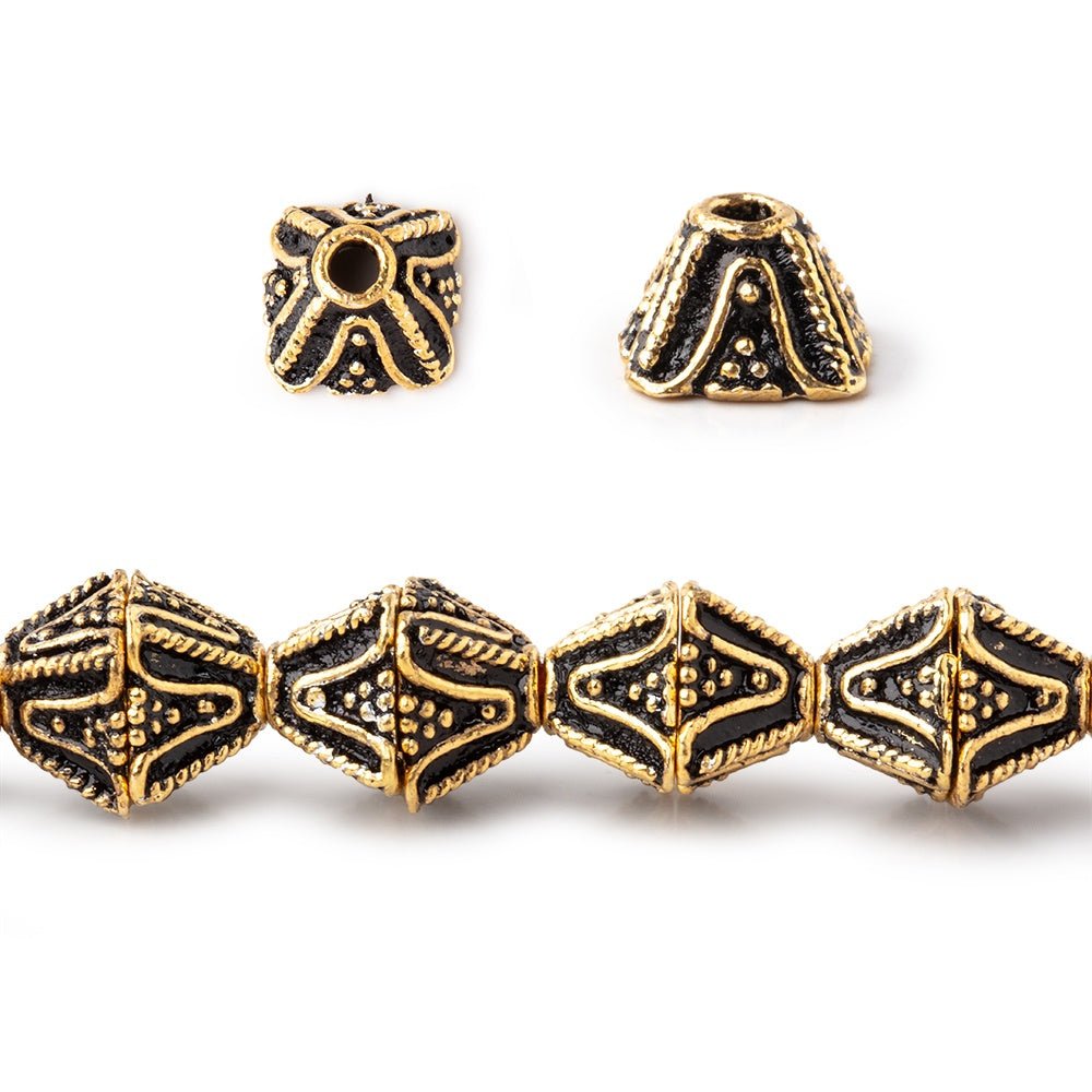 8x5mm Antiqued 22kt Plated Copper Pyramid Square Bead Cap 8 inch 40 pieces (ONLINE ORDER ONLY)