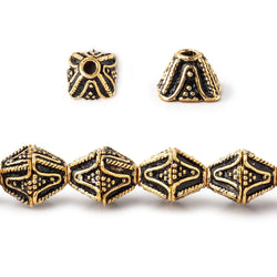 8x5mm Antiqued 22kt Plated Copper Pyramid Square Bead Cap 8 inch 40 pieces (ONLINE ORDER ONLY)