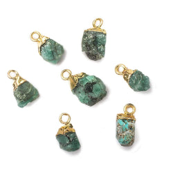 8x5mm Gold Leafed Brazilian Emerald Natural Crystal Focal Pendant 1 piece (ONLINE ORDER ONLY)