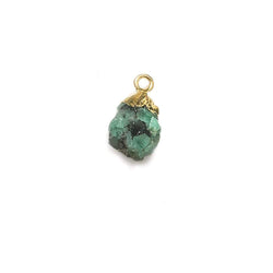 8x5mm Gold Leafed Brazilian Emerald Natural Crystal Focal Pendant 1 piece (ONLINE ORDER ONLY)