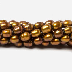 8x5mm Golden straight drilled oval pearls 16 inch 55 pieces (ONLINE ORDER ONLY)