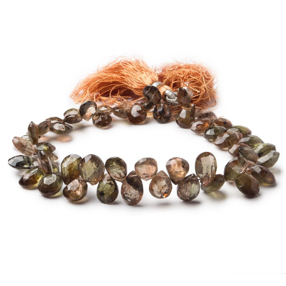 8x6-10x6mm Andalusite Beads Pear Briolette 8 inch 54 pieces (ONLINE ORDER ONLY)