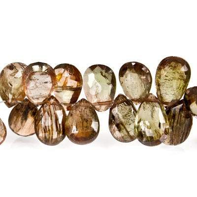 8x6-10x6mm Andalusite Beads Pear Briolette 8 inch 54 pieces (ONLINE ORDER ONLY)