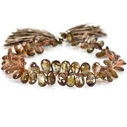 8x6-10x6mm Andalusite Beads Pear Briolette 8 inch 54 pieces (ONLINE ORDER ONLY)